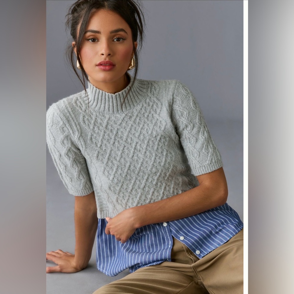 Maeve Gray Cable Knit Sweater -NWT - EXCELLENT CONDITION!